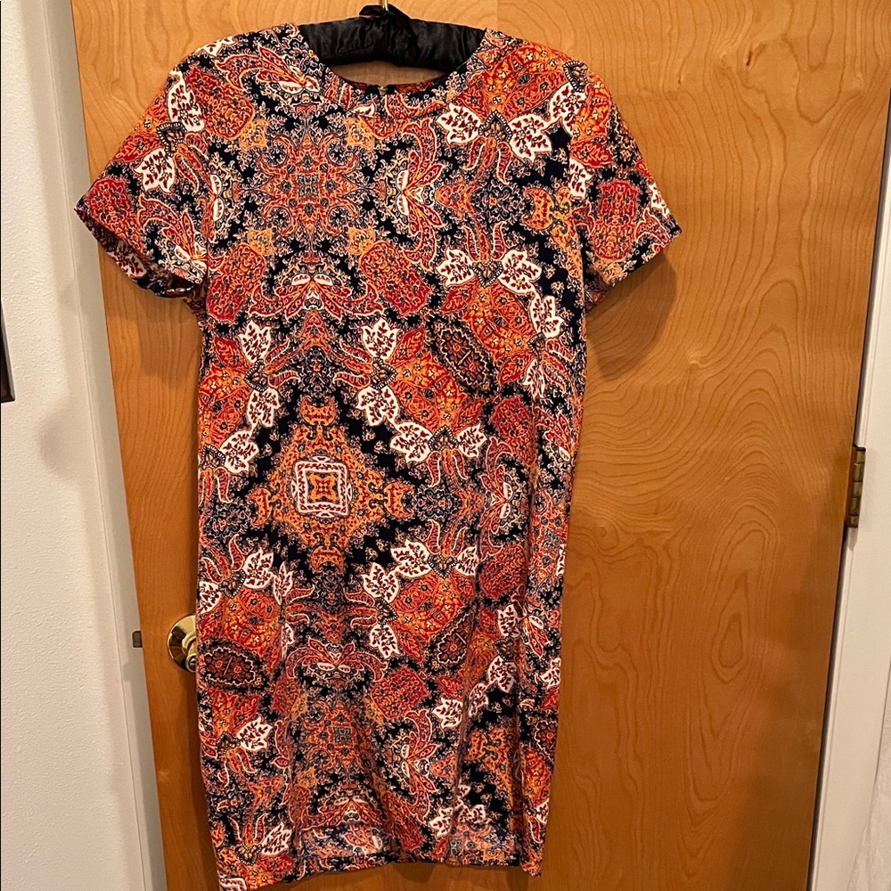Artisan Ny Red and Black Patterned Mini Dress